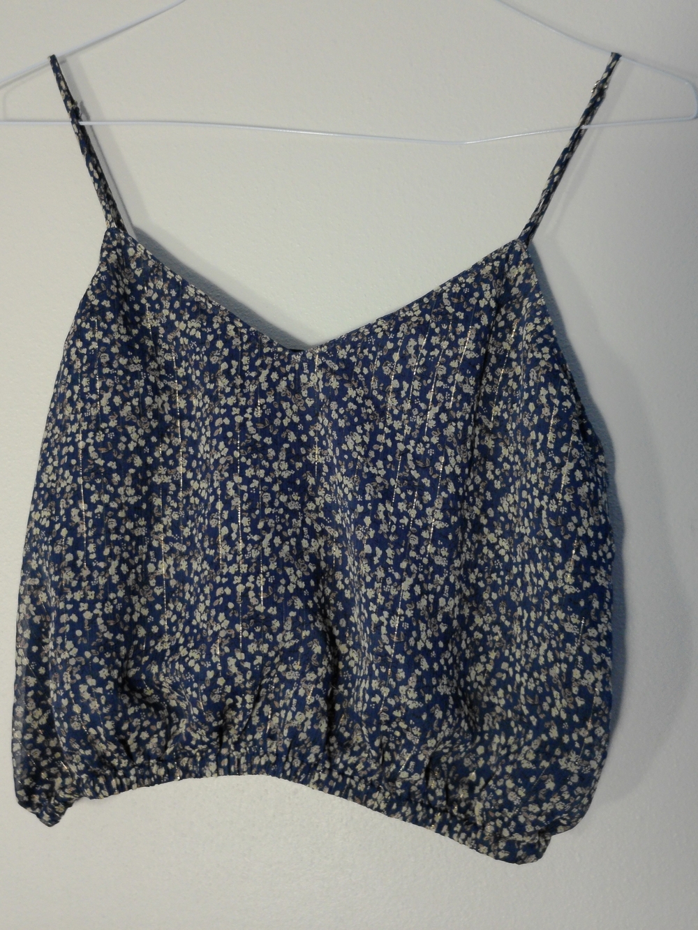 Blue Floral Spaghetti-Strap Camisole